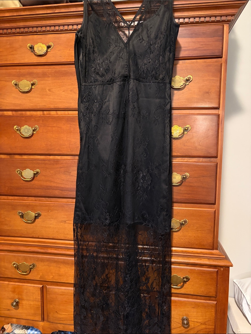Dea Kudibal Sheer Black Lace Maxi Dress